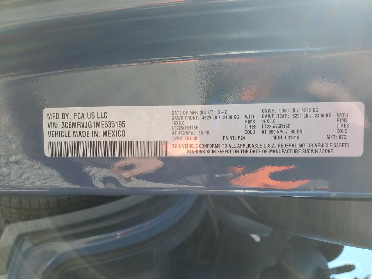 2021 RAM PROMASTER