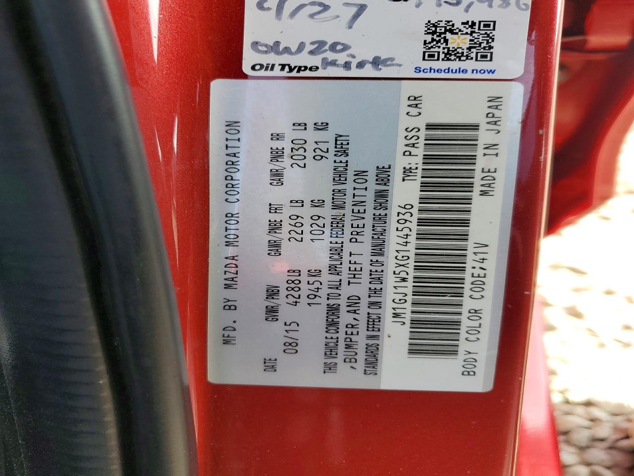 2016 MAZDA 6