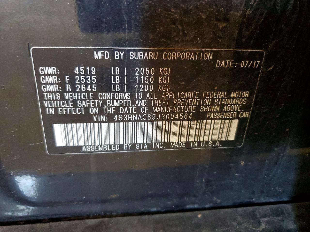 2018 SUBARU LEGACY
