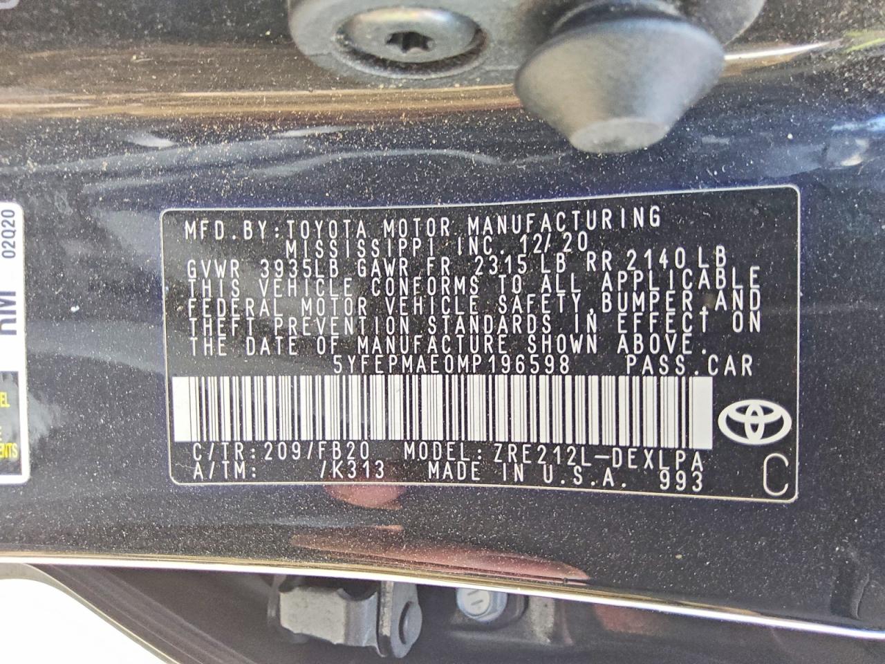 2021 TOYOTA COROLLA