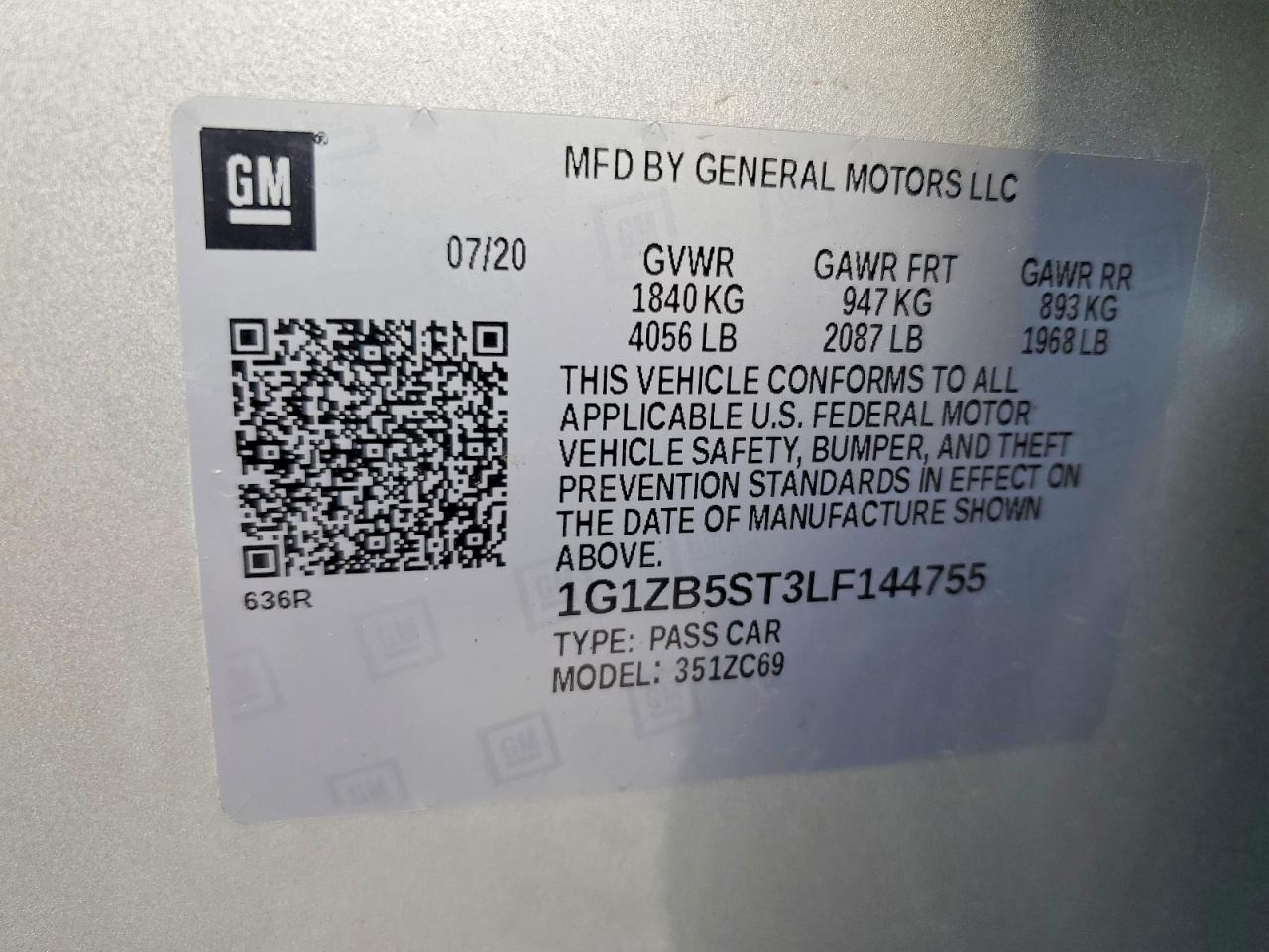 2020 CHEVROLET MALIBU