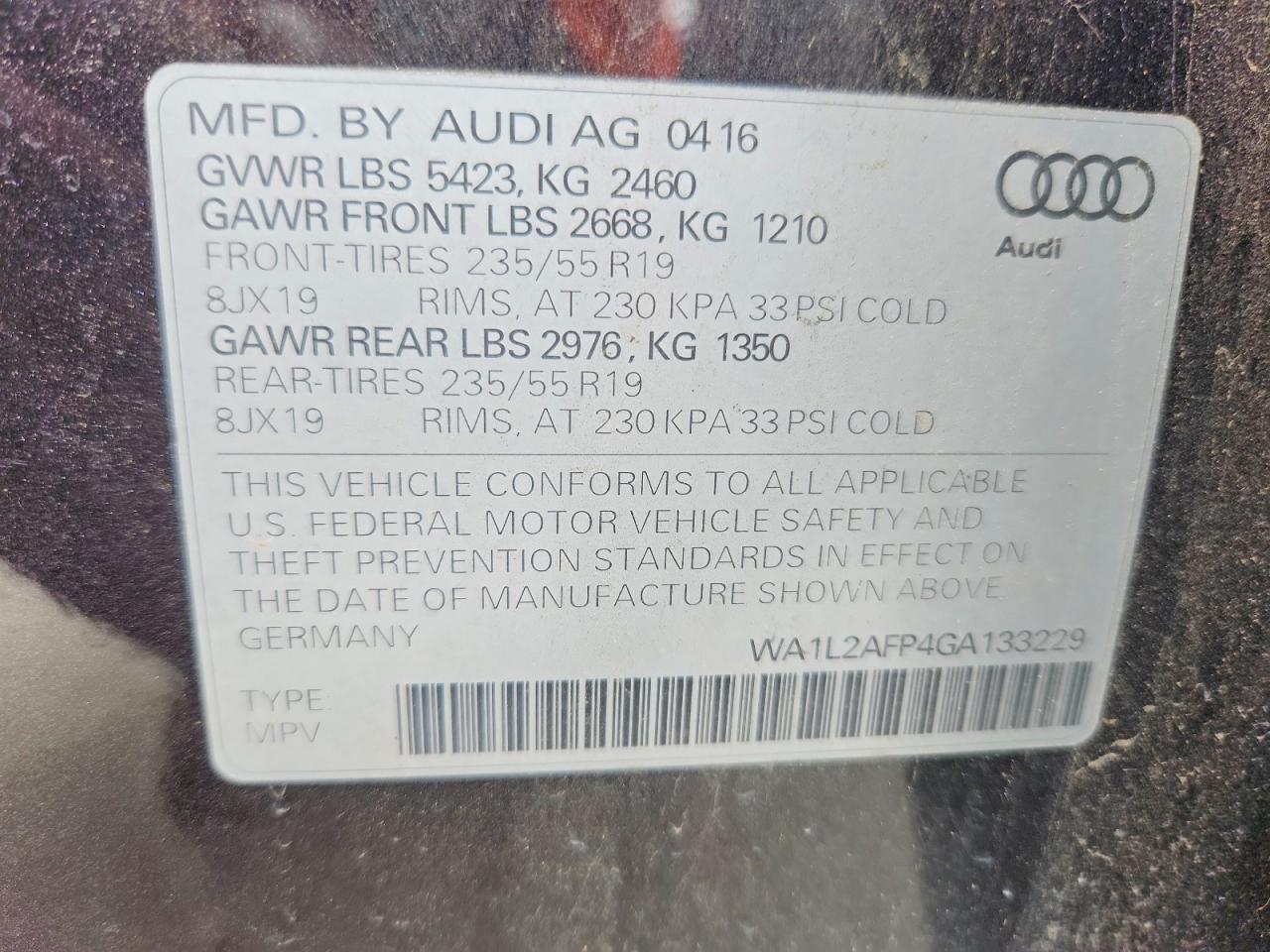 2016 AUDI Q5