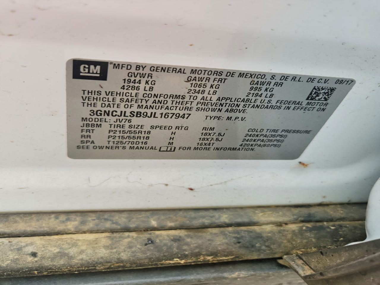 2018 CHEVROLET TRAX