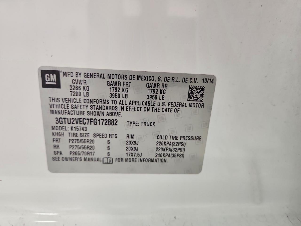 2015 GMC SIERA15004