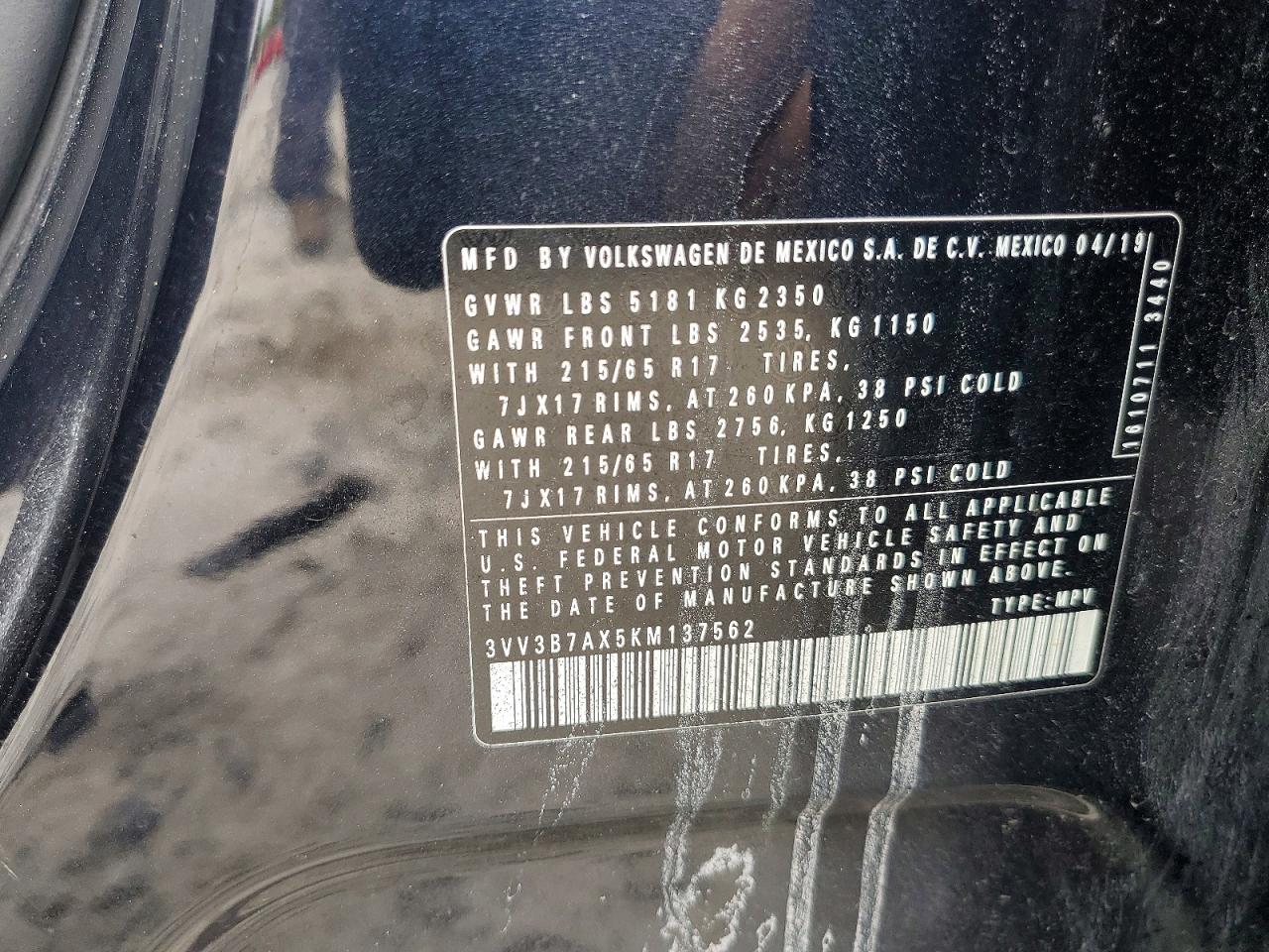 2019 VOLKSWAGEN TIGUAN
