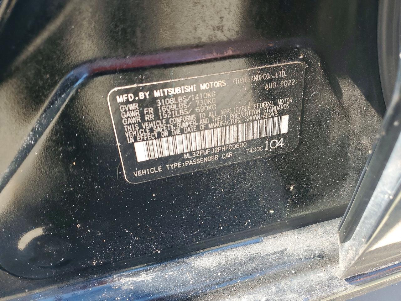 2023 MITSUBISHI MIRAGE
