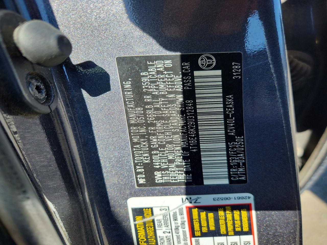 2009 TOYOTA CAMRY