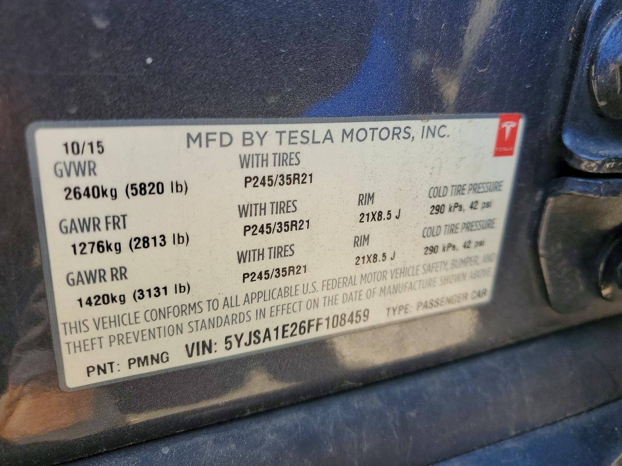 2015 TESLA MODEL S