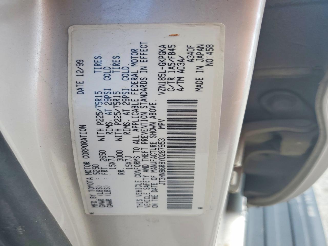 2000 TOYOTA 4RUNNER