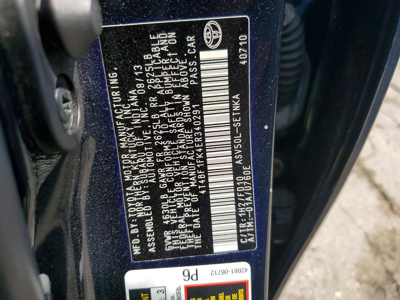 2014 TOYOTA CAMRY