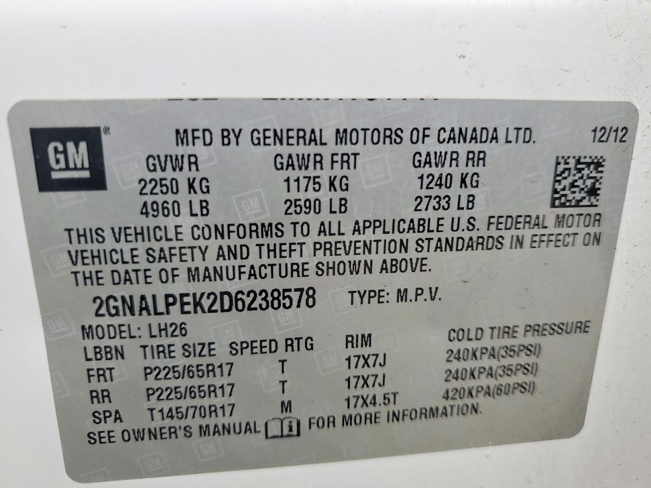 2013 CHEVROLET EQUINOX