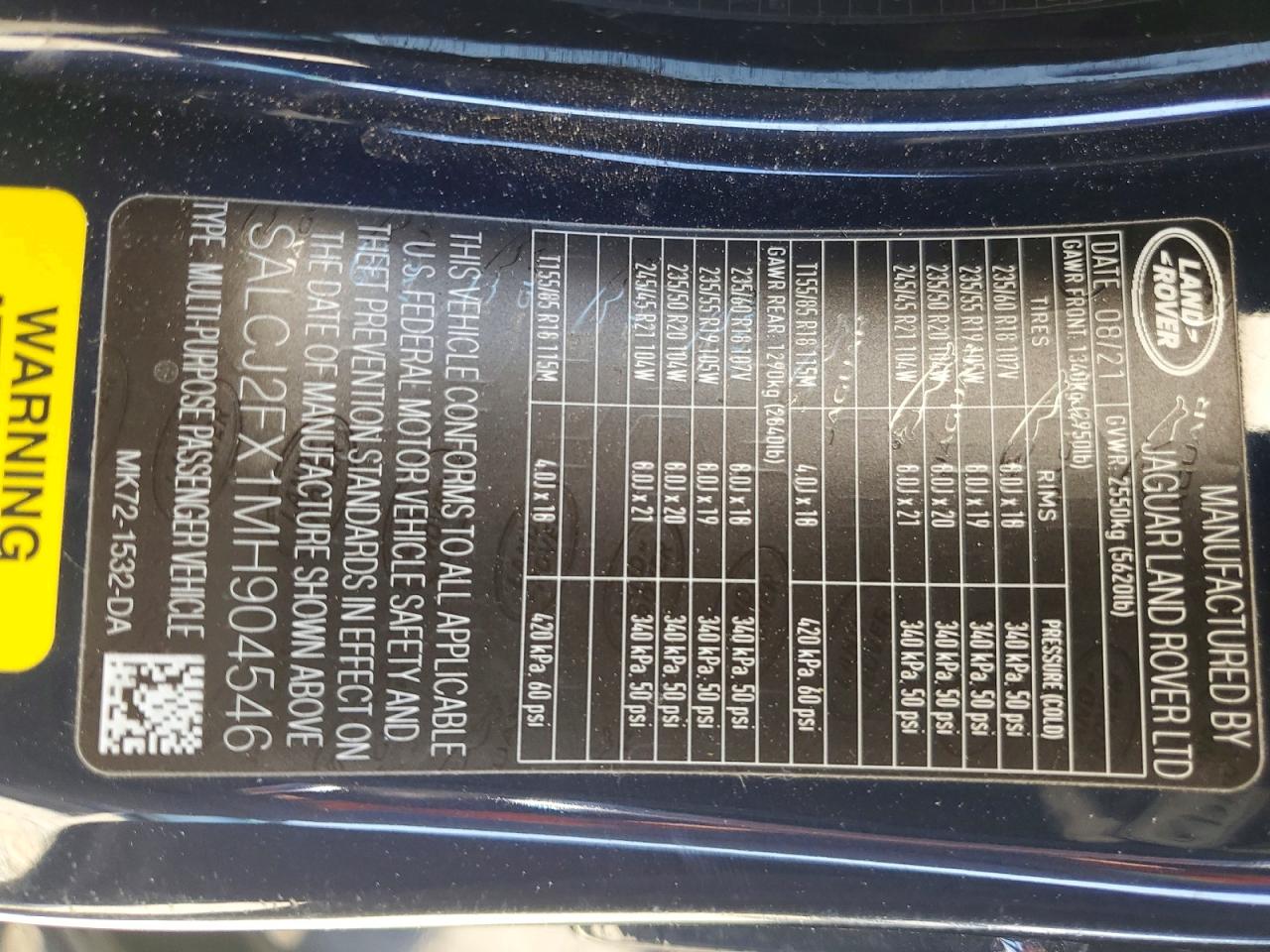 2021 LAND ROVER DISCOVERY
