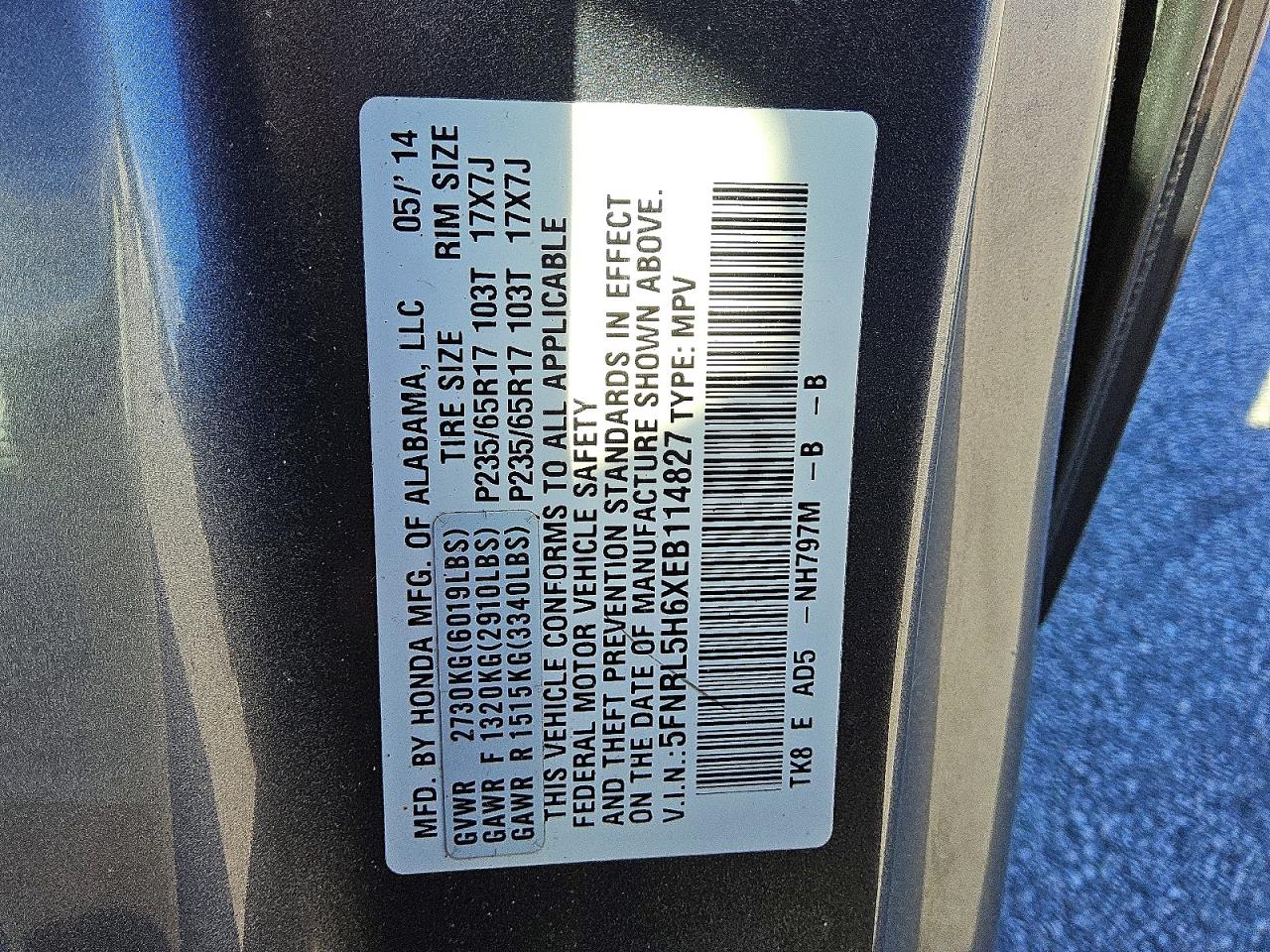 2014 HONDA ODYSSEY