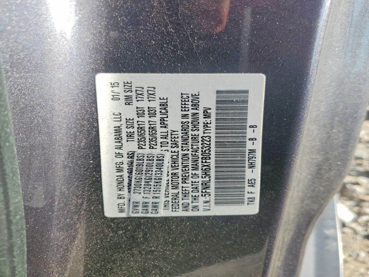 2015 HONDA ODYSSEY