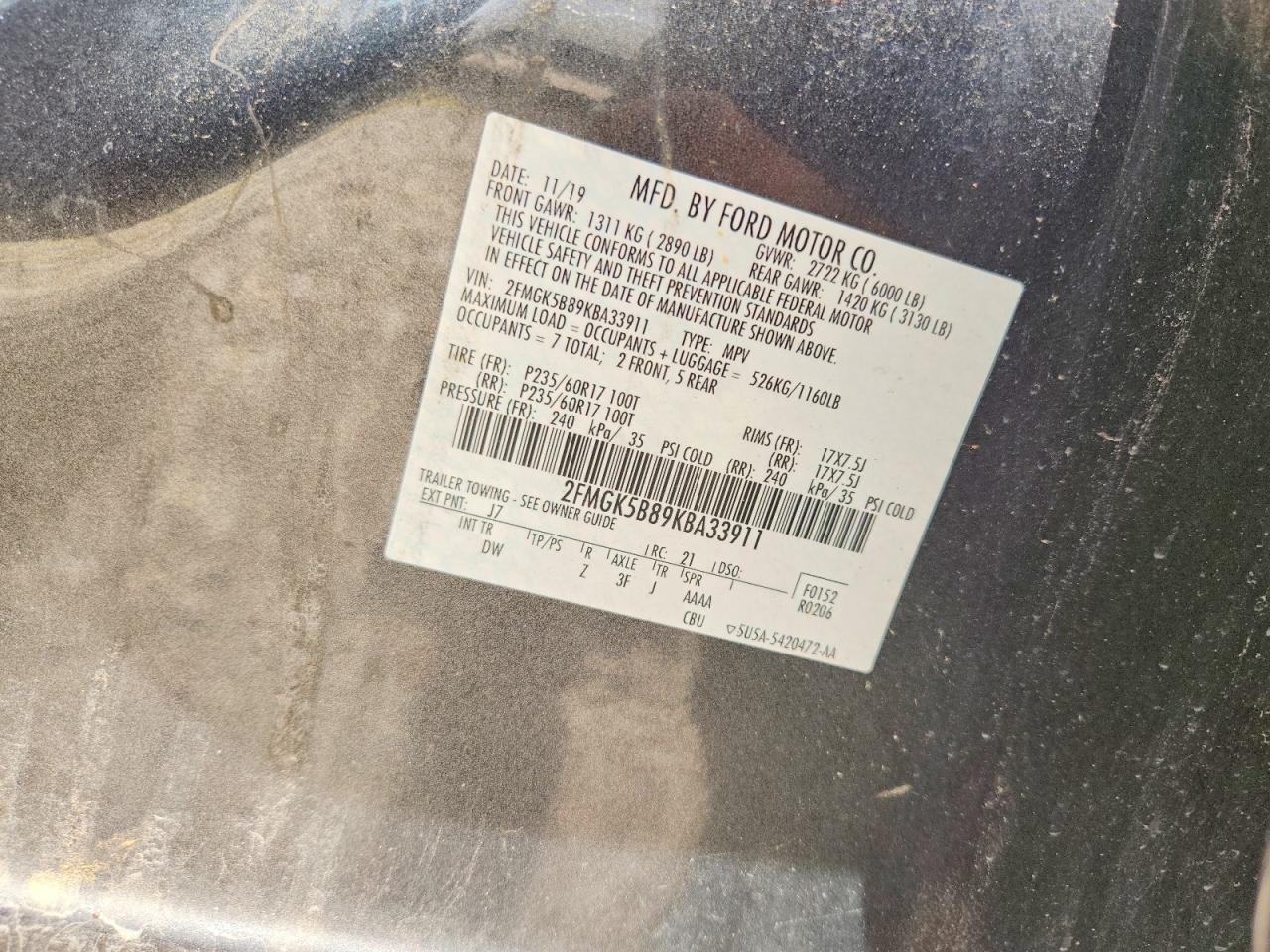 2019 FORD FLEX