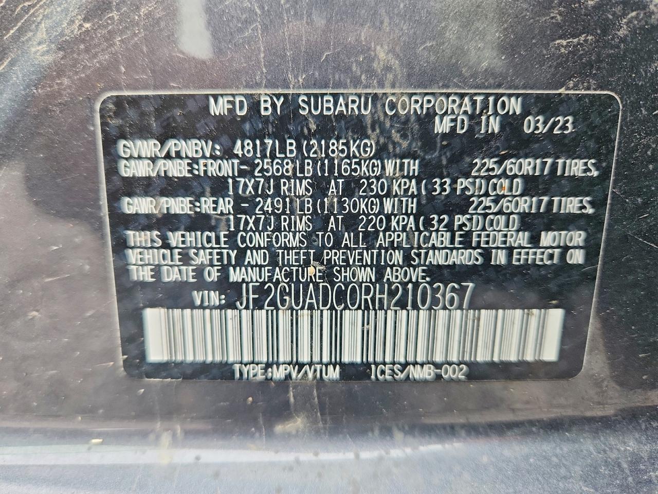 2024 SUBARU CROSSTREK