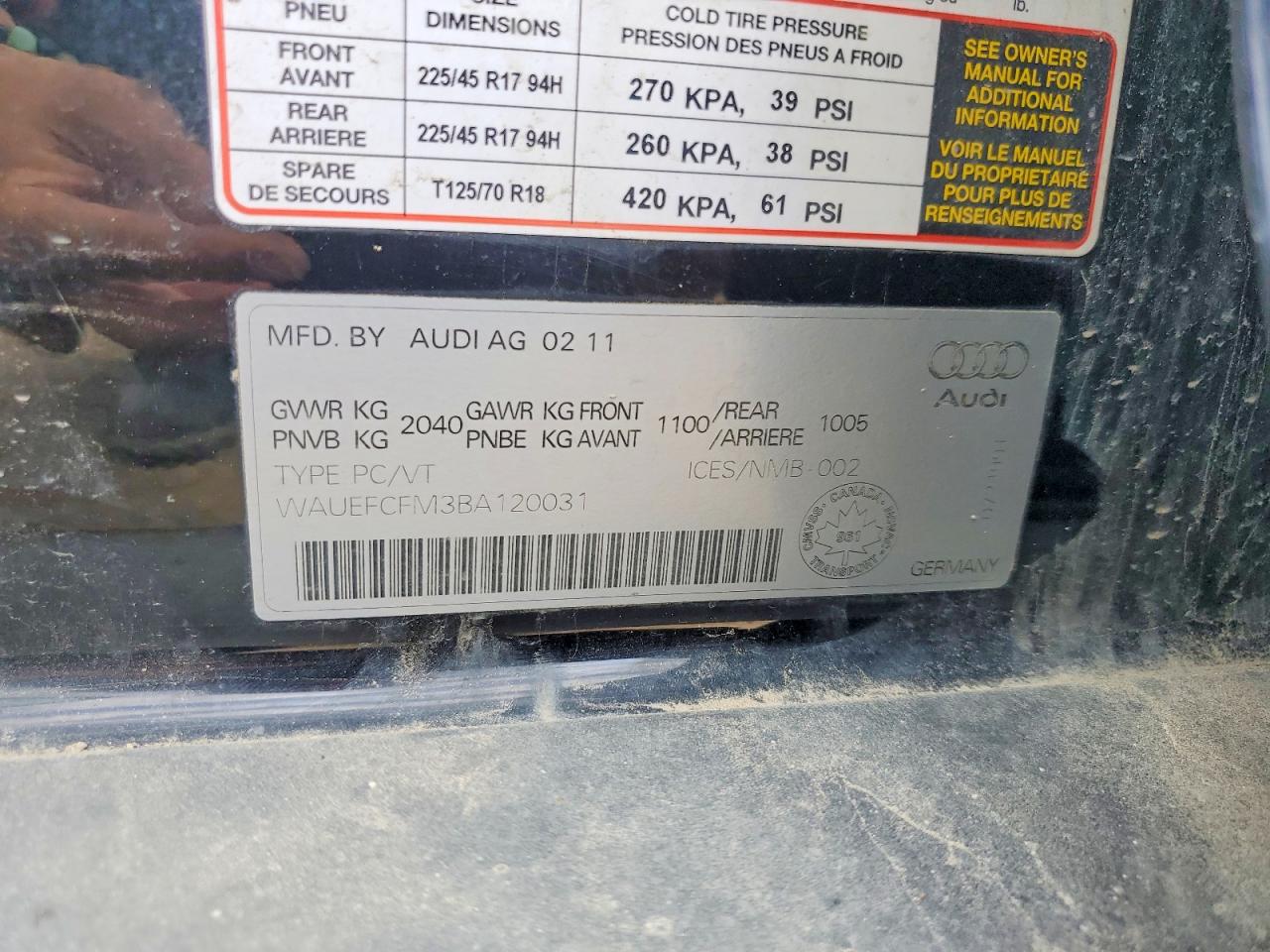 2011 AUDI A3