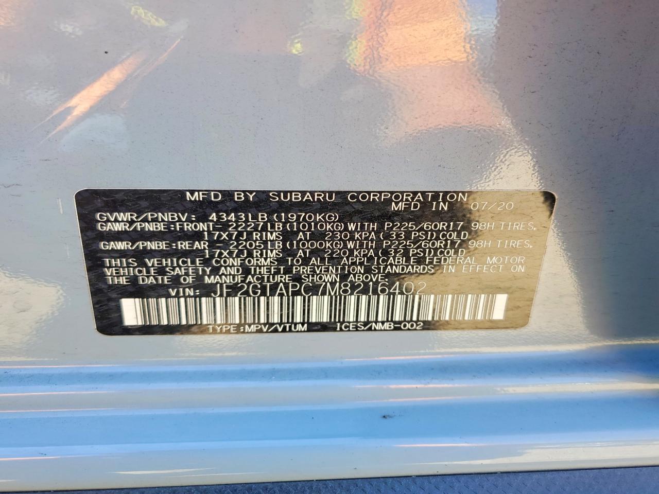 2021 SUBARU CROSSTREK