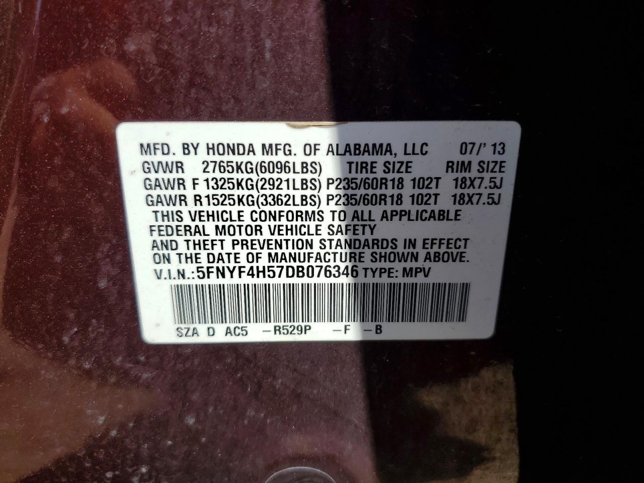 2013 HONDA PILOT