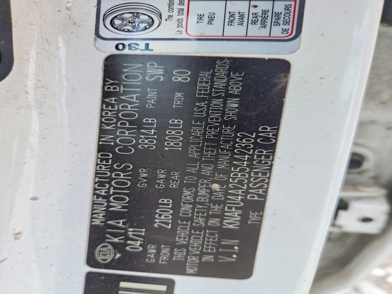 2011 KIA FORTE