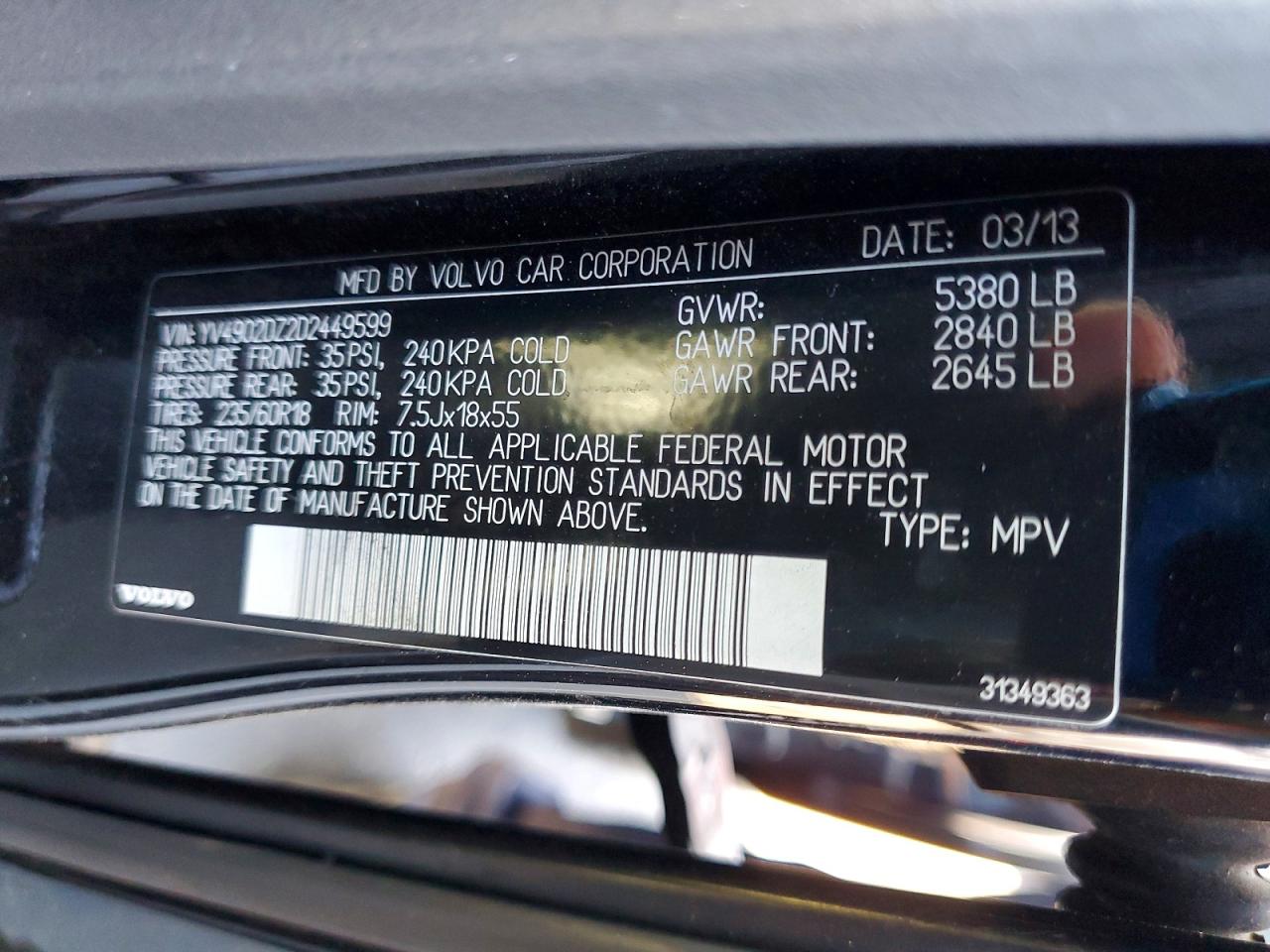 2013 VOLVO XC60