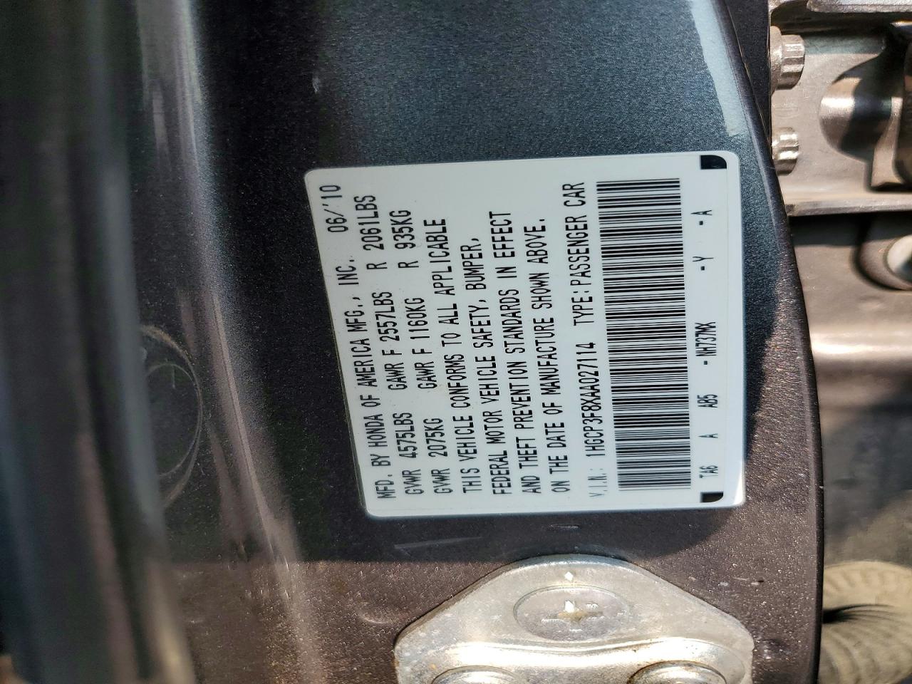 2010 HONDA ACCORD