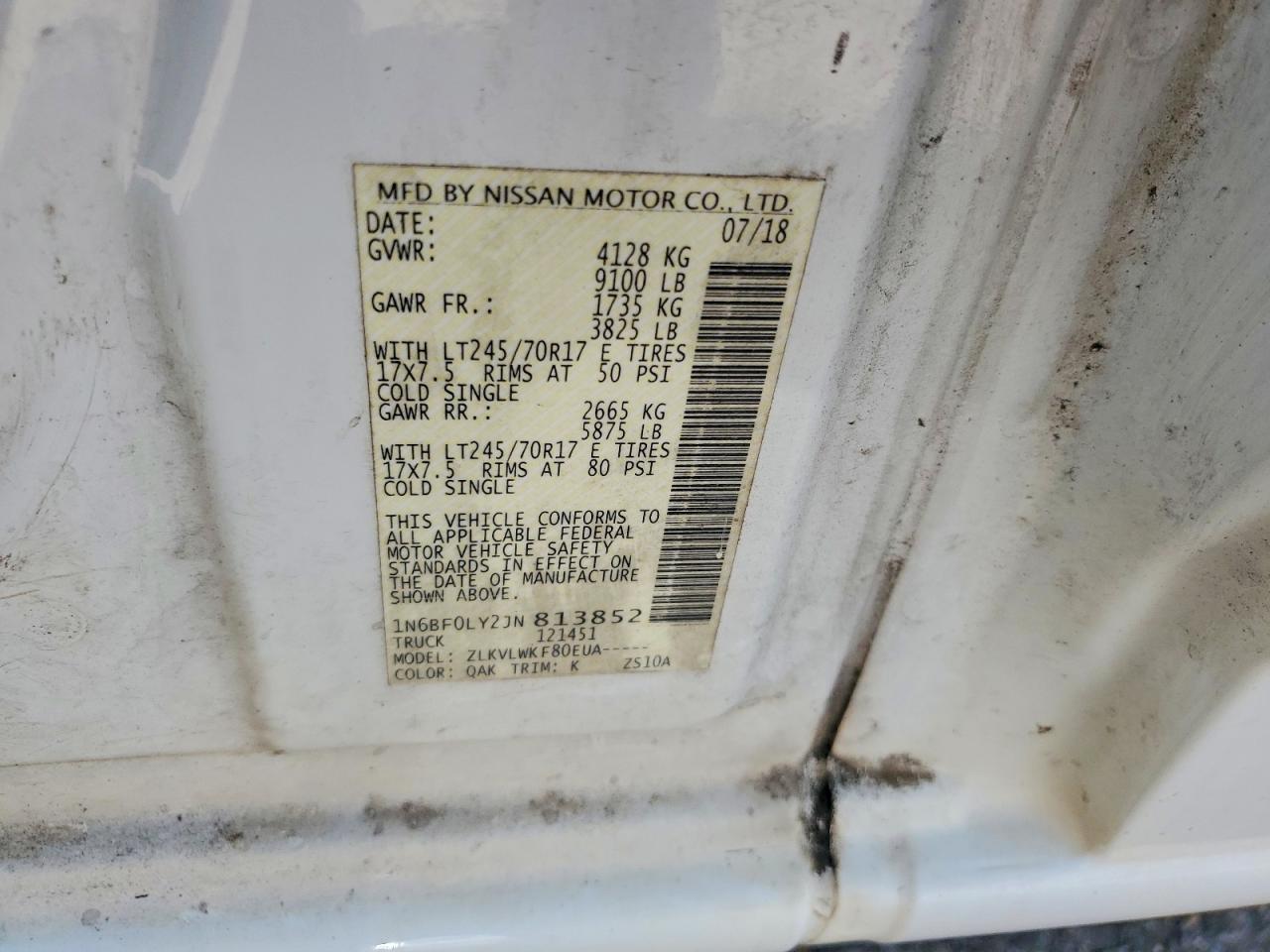 2018 NISSAN NV