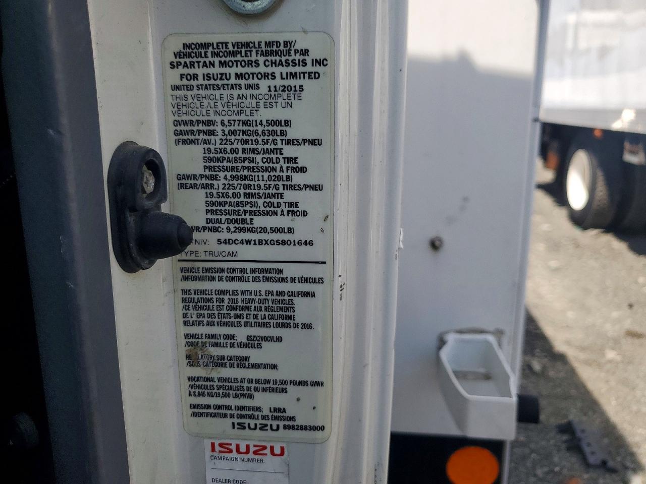2016 ISUZU NPR