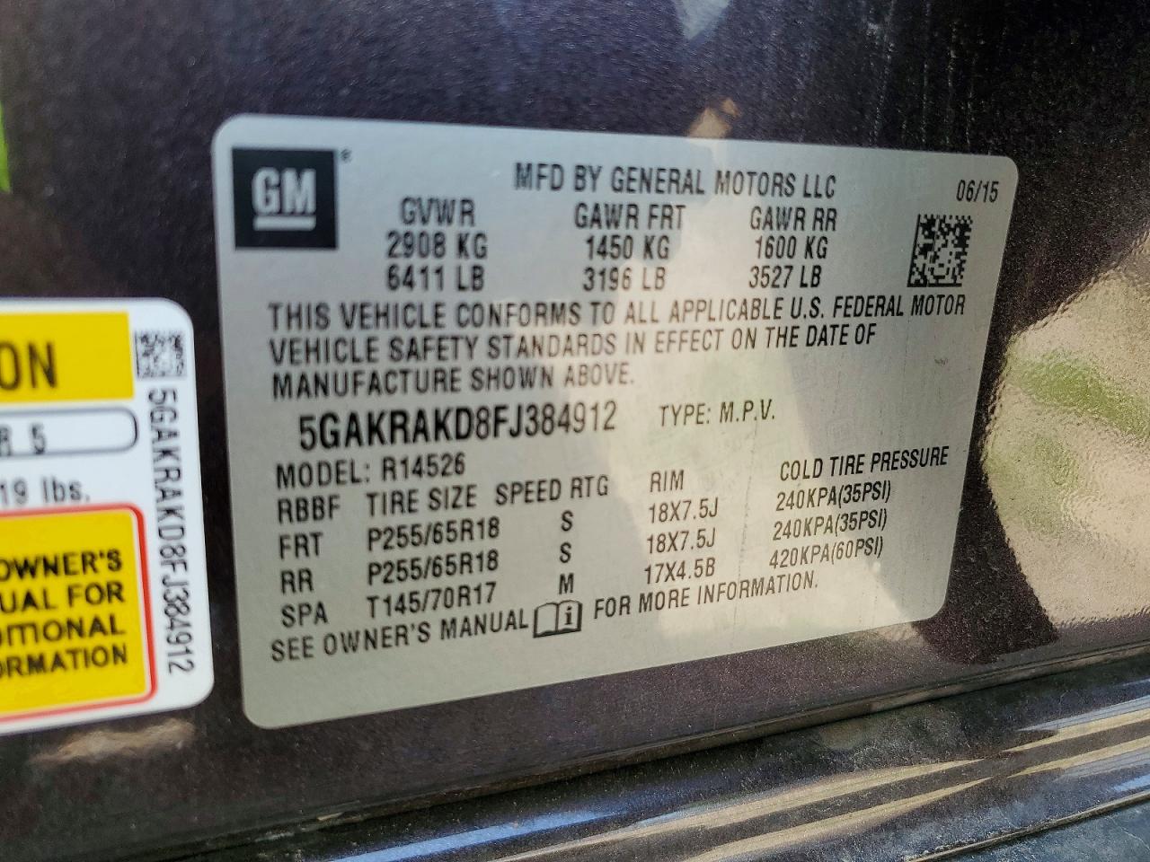 2015 BUICK ENCLAVE
