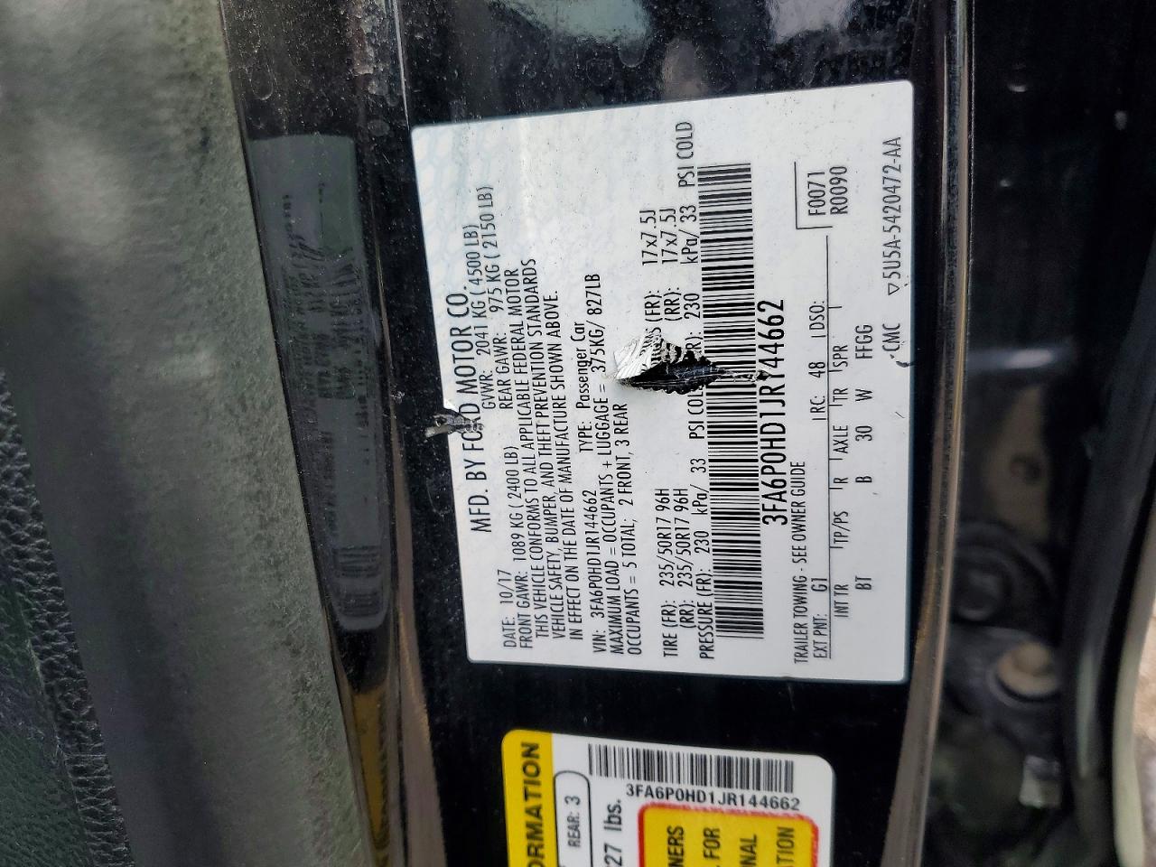 2018 FORD FUSION