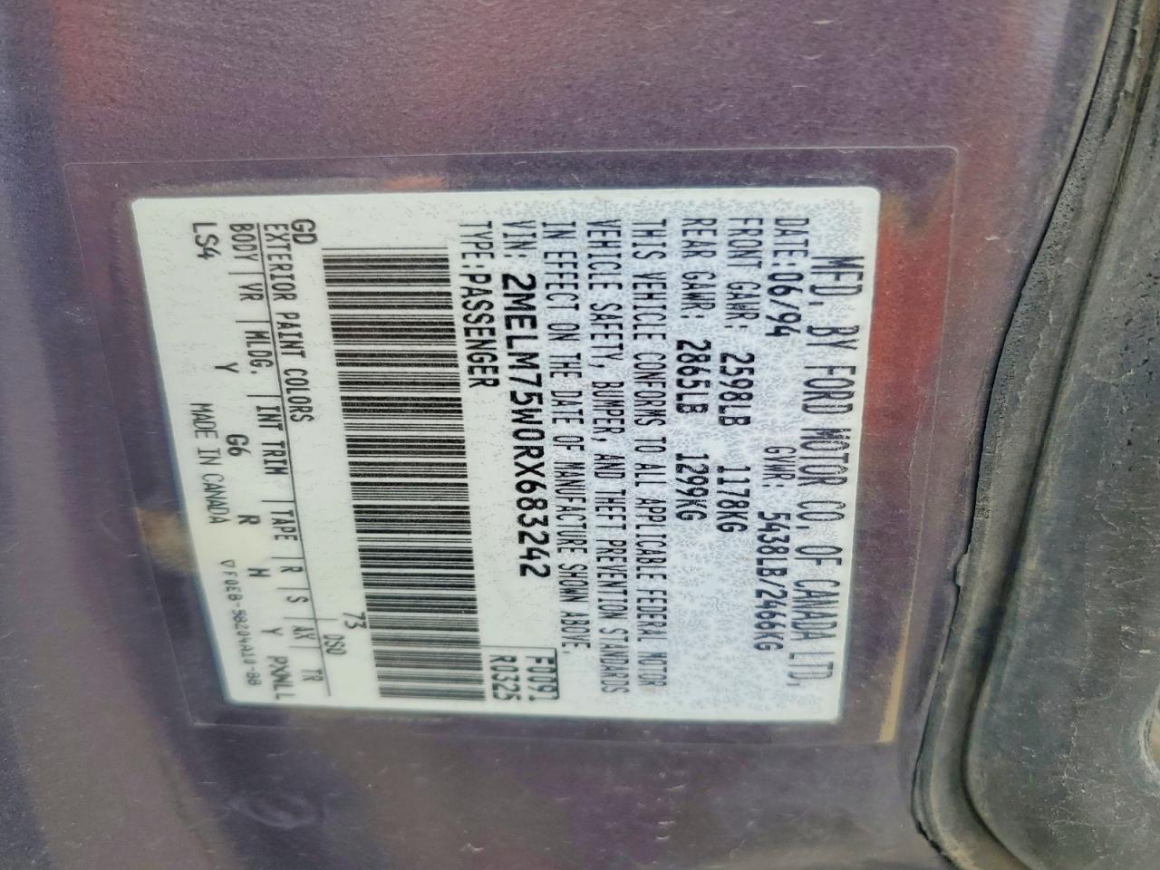 1994 MERCURY GRMARQUIS