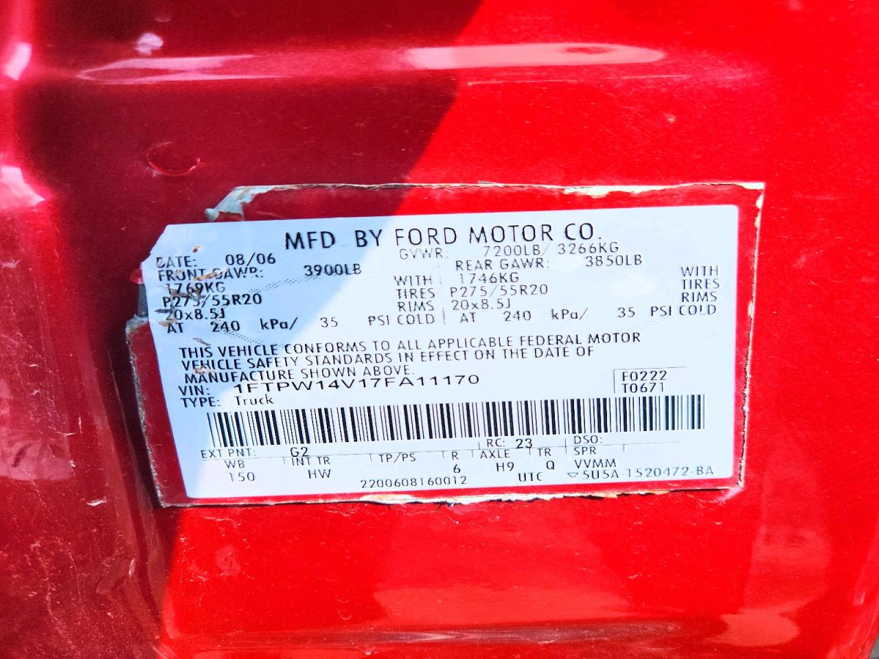 2007 FORD F150