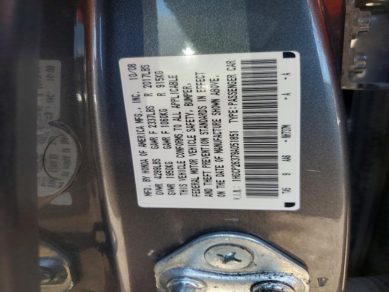 2009 HONDA ACCORD