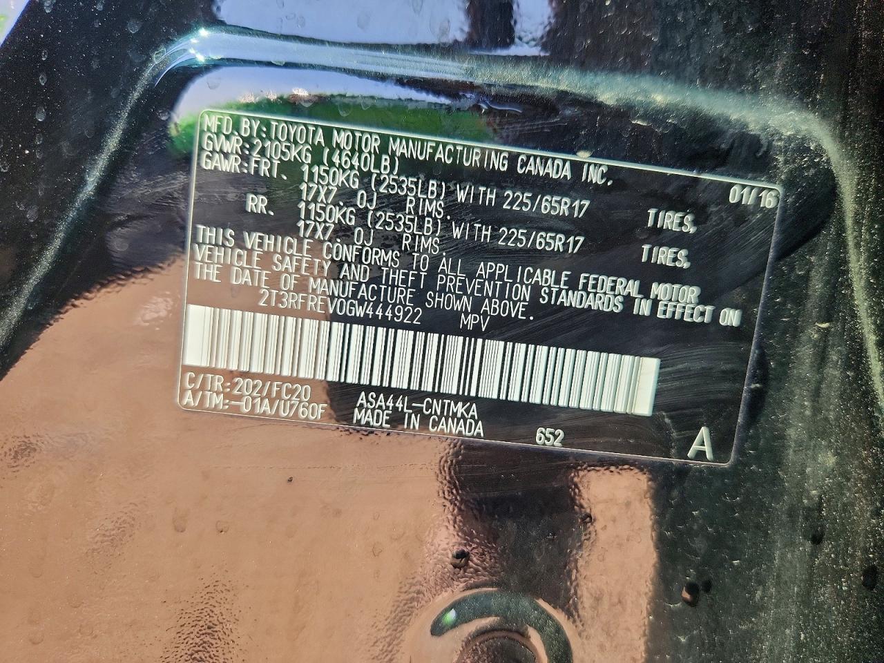 2016 TOYOTA RAV4