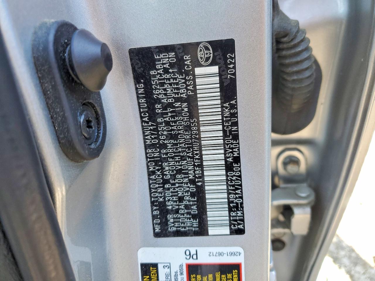 2017 TOYOTA CAMRY