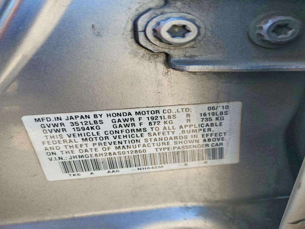 2010 HONDA FIT