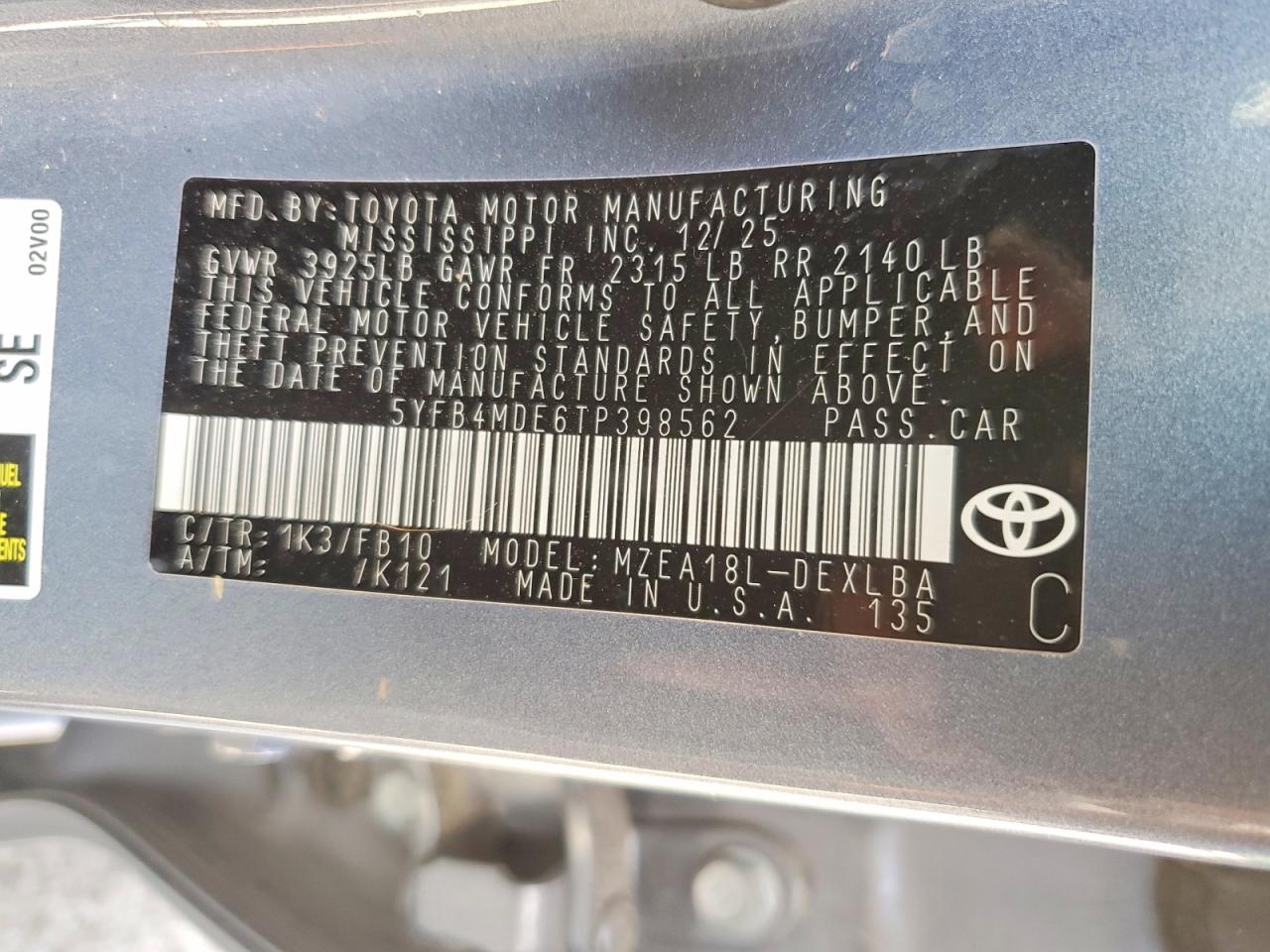 2026 TOYOTA COROLLA