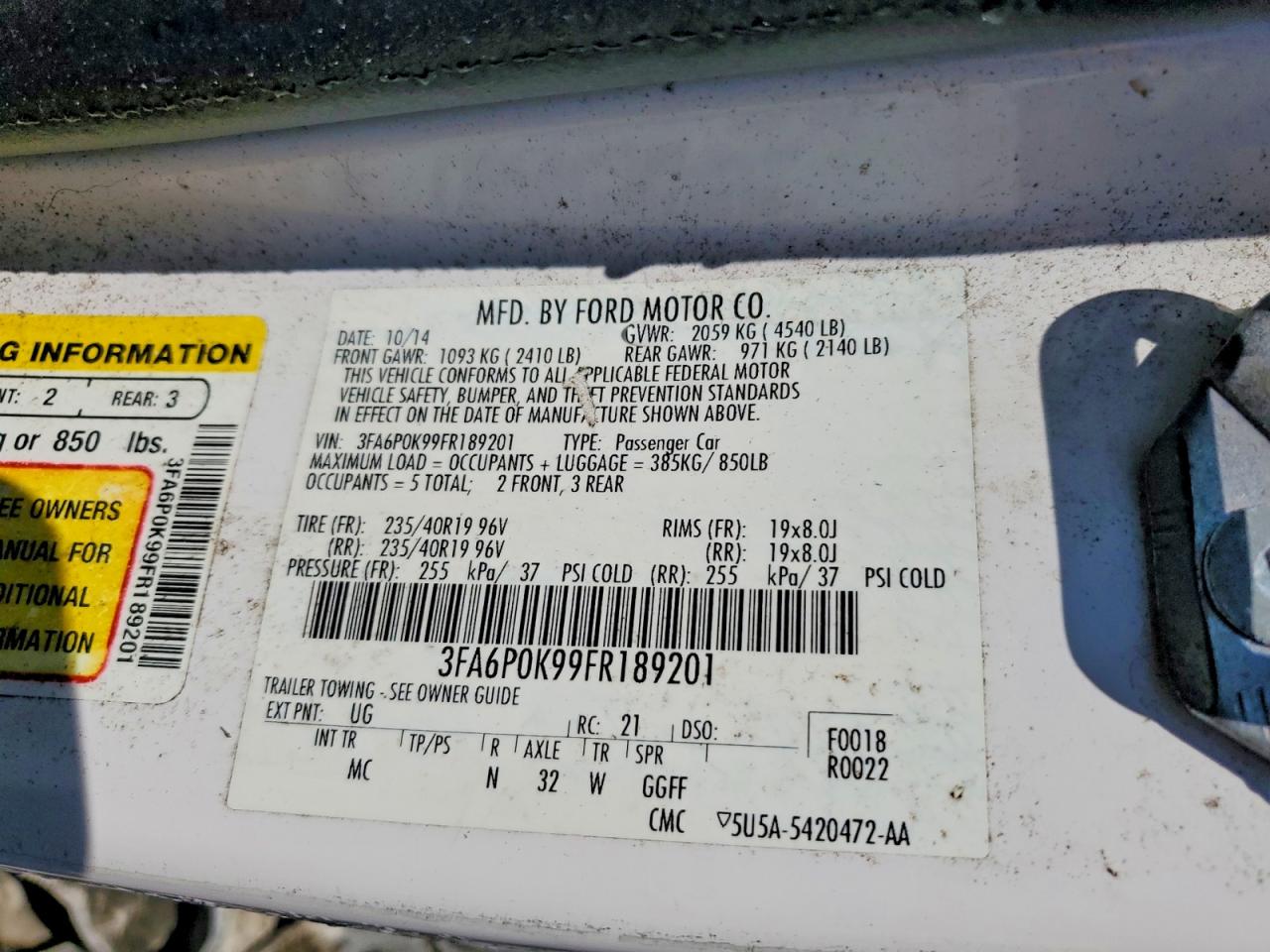 2015 FORD FUSION