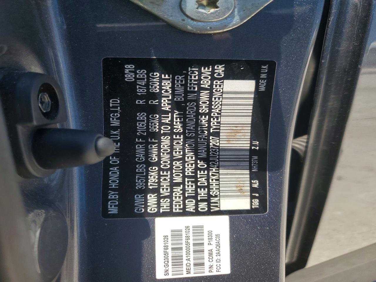 2018 HONDA CIVIC