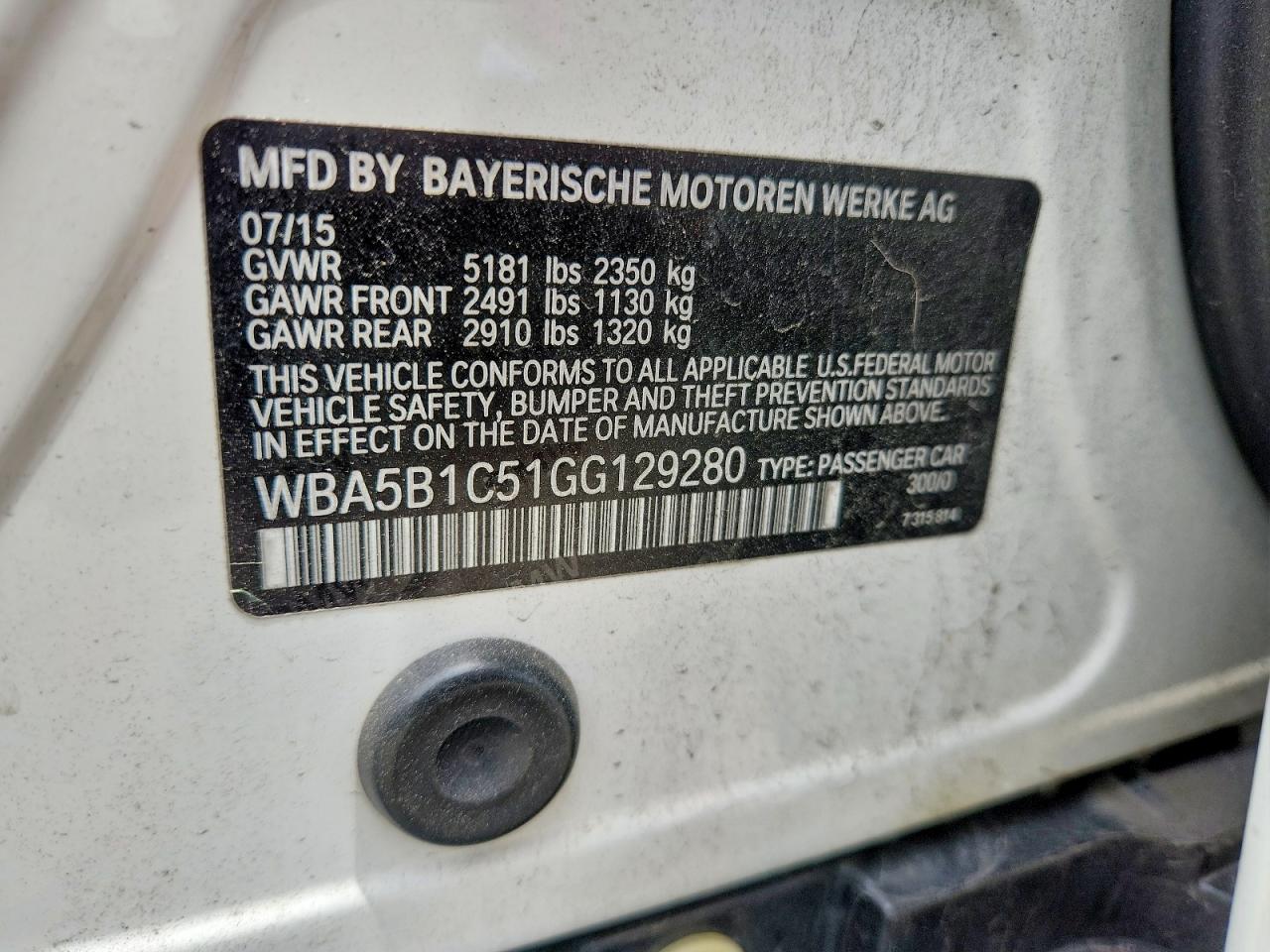 2016 BMW 5 SERIES