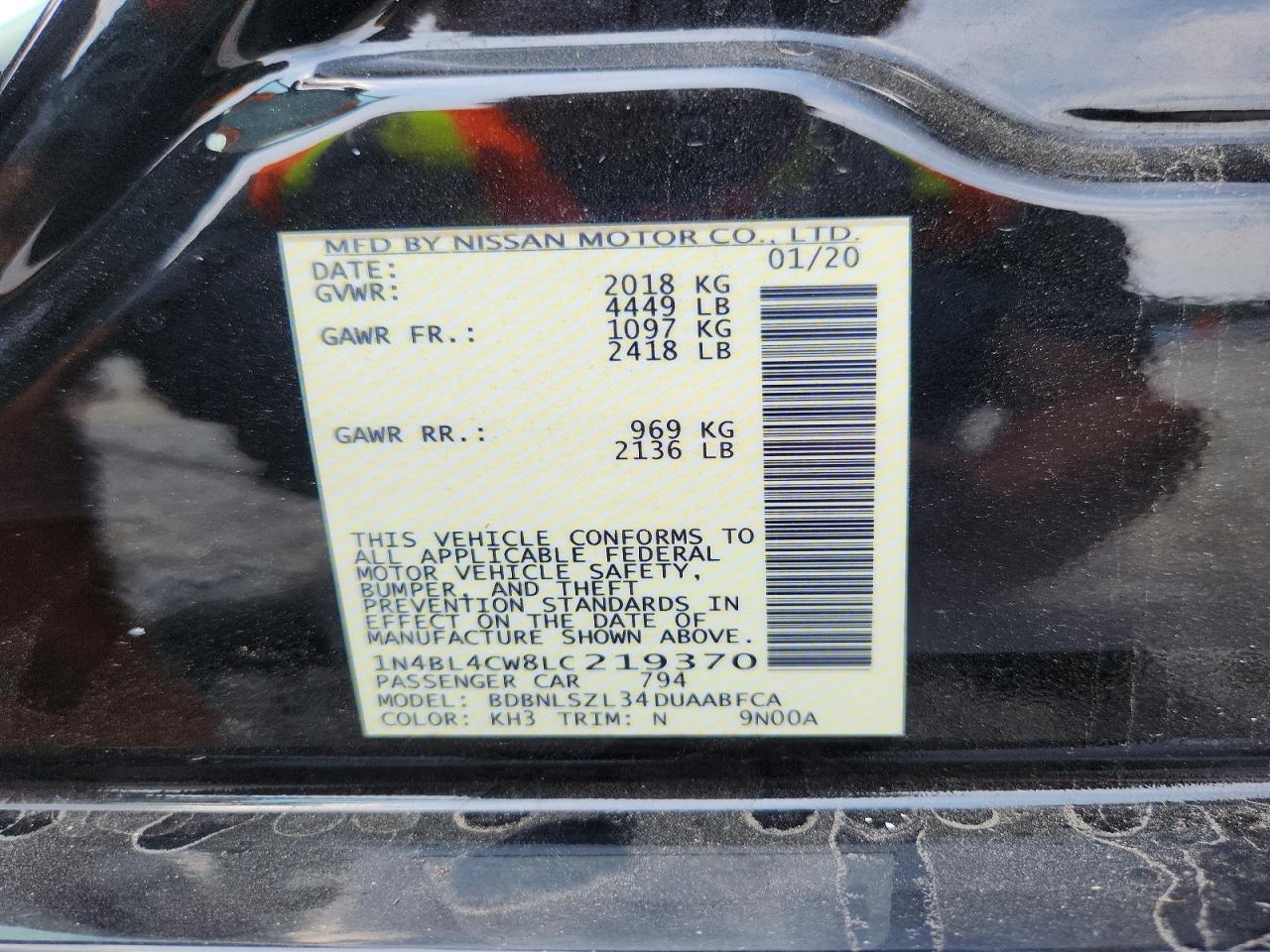 2020 NISSAN ALTIMA