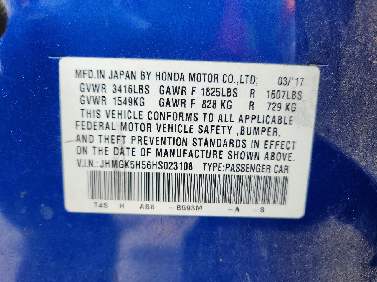 2017 HONDA FIT