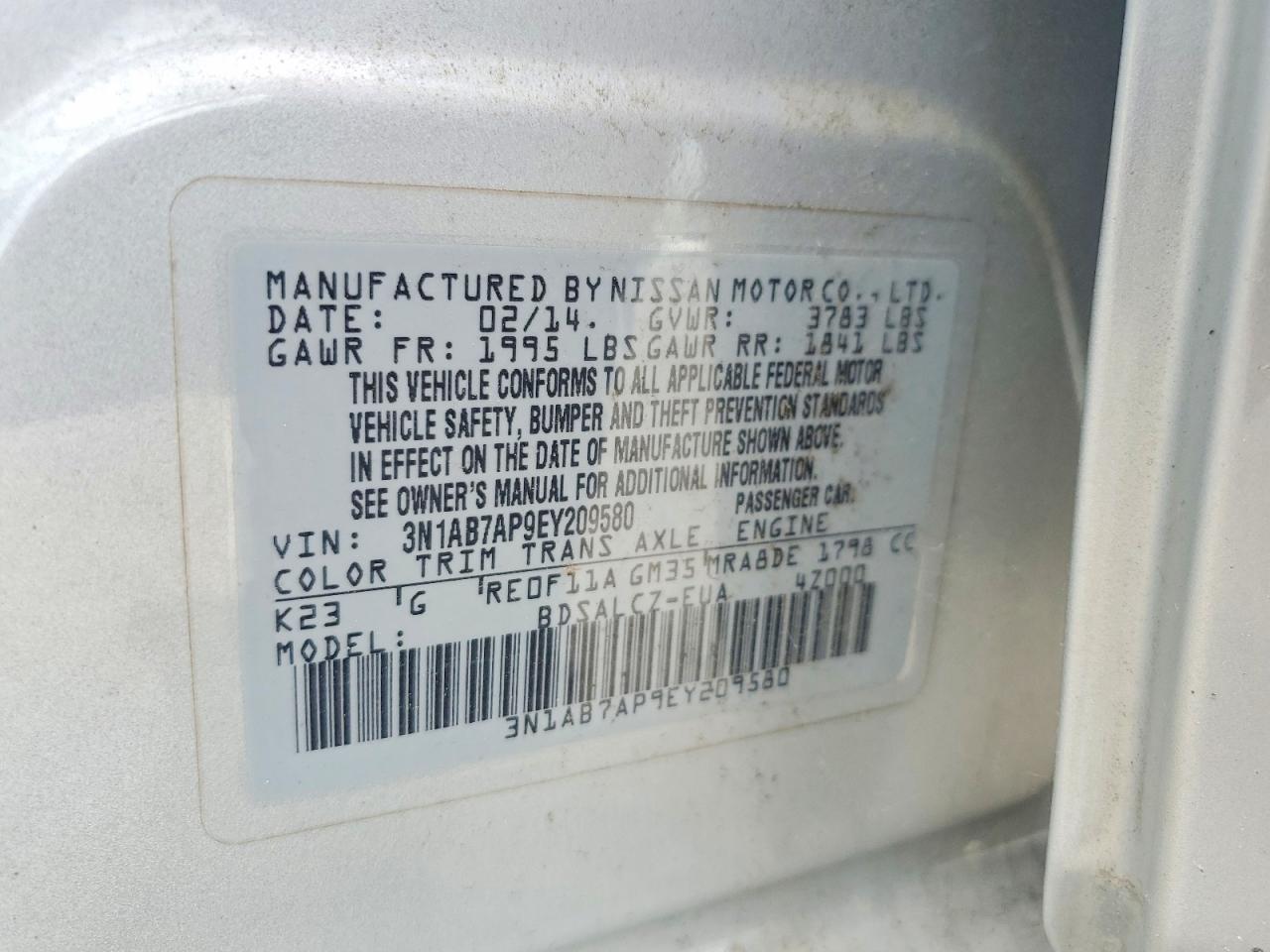 2014 NISSAN SENTRA