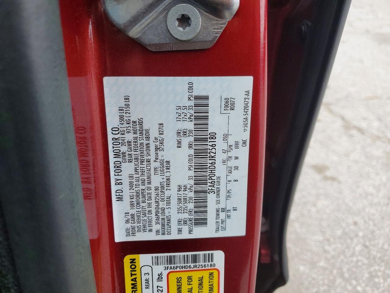 2018 FORD FUSION