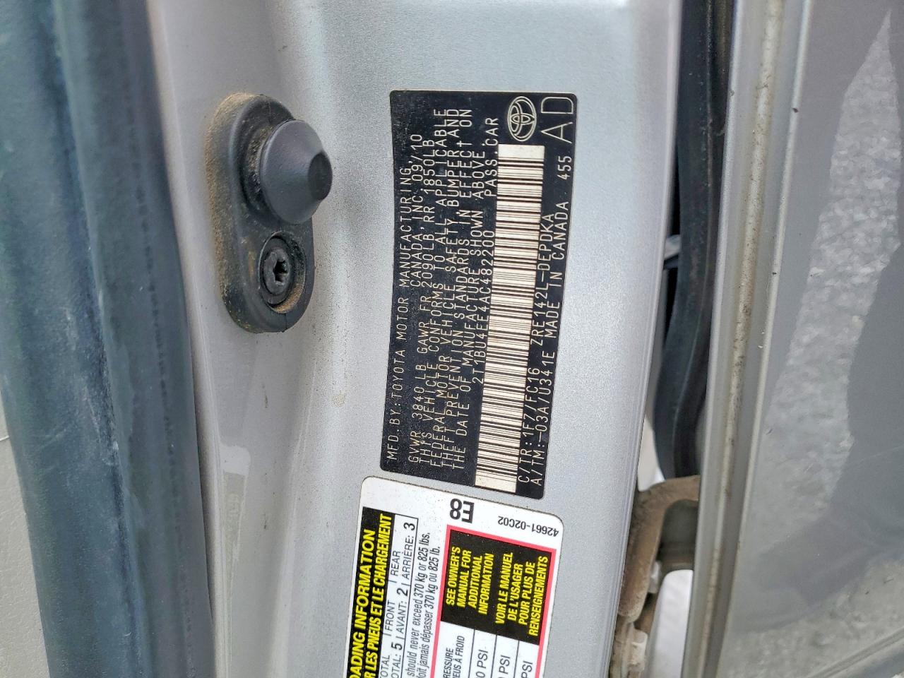 2010 TOYOTA COROLLA
