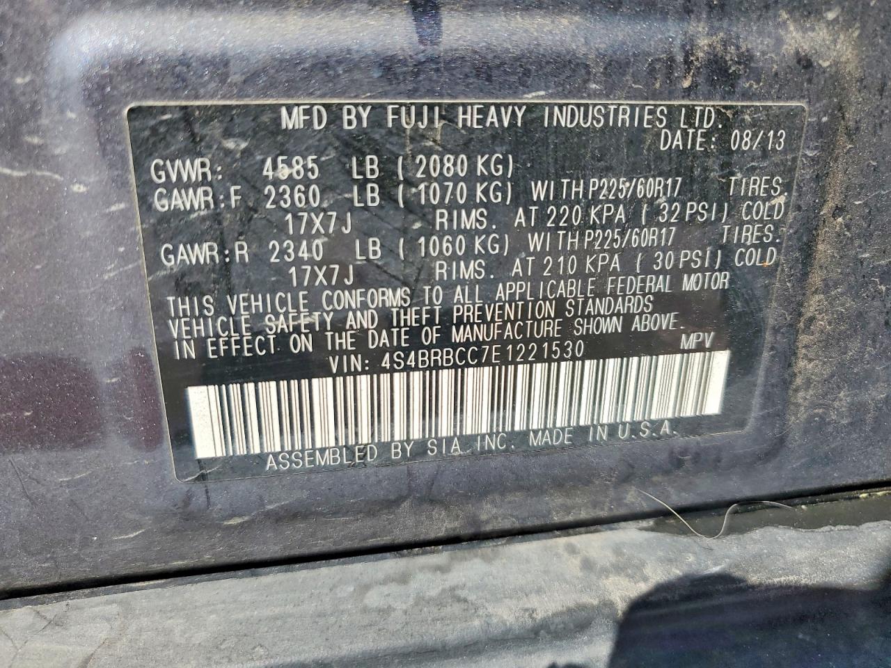 2014 SUBARU OUTBACK