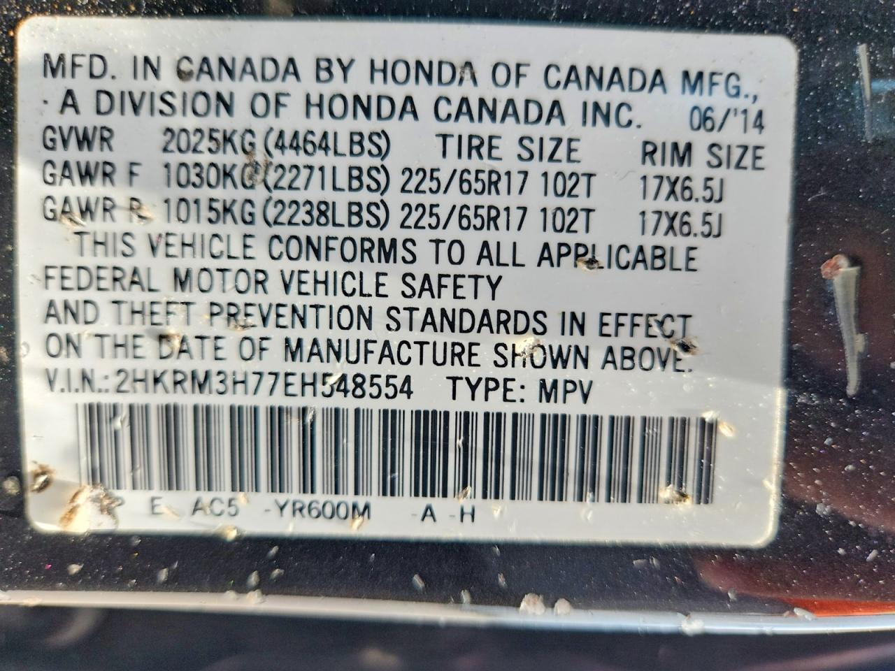 2014 HONDA CRV