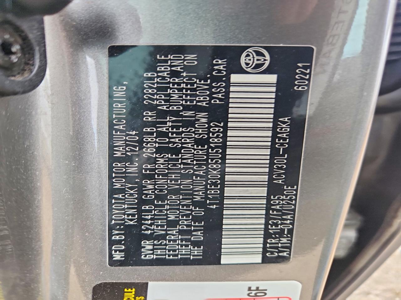 2005 TOYOTA CAMRY