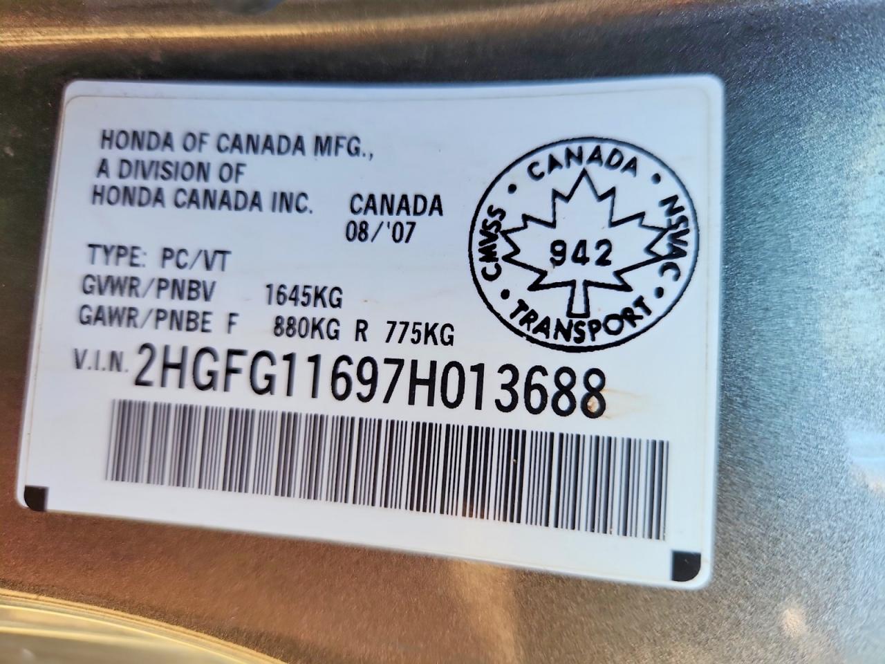 2007 HONDA CIVIC