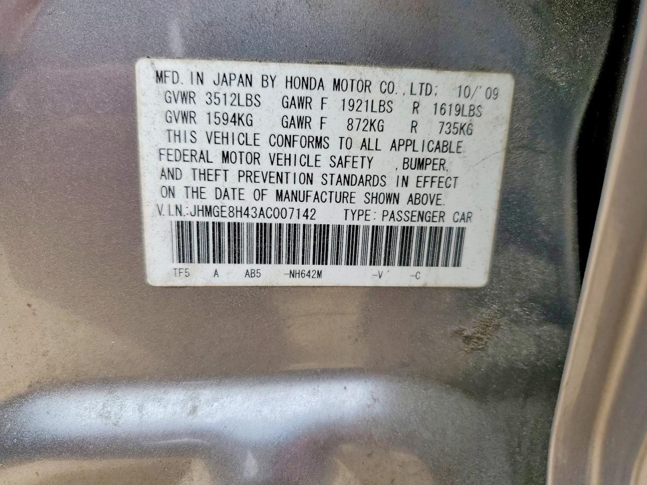 2010 HONDA FIT